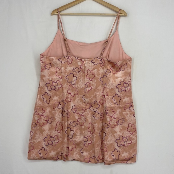 Wild Fable Juniors Size 1X Mini Slip Dress Pink Purple Floral Print Satin Notch - Picture 7 of 9